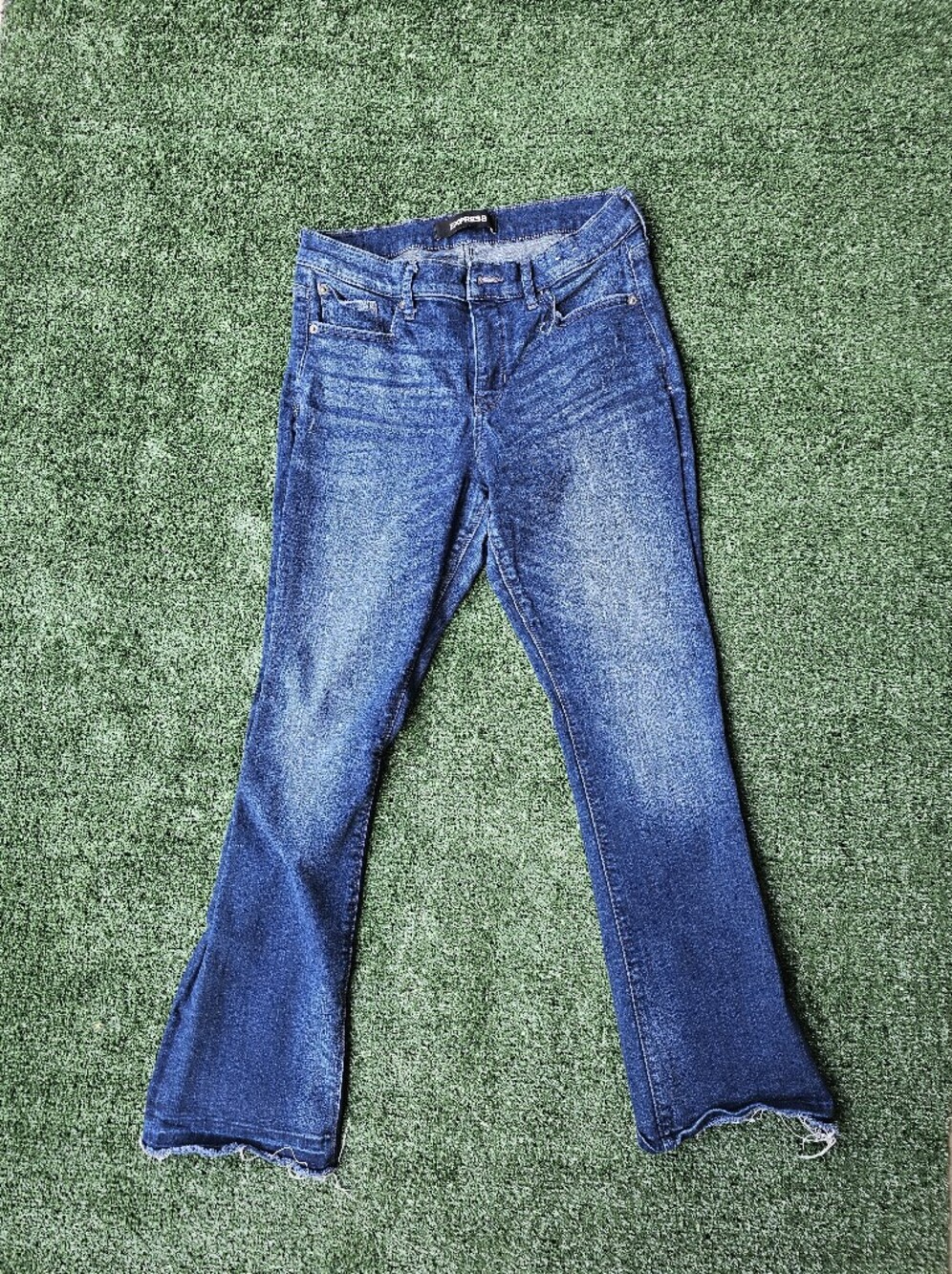 Express Women's Dark Blue Skinny Flare Jeans
